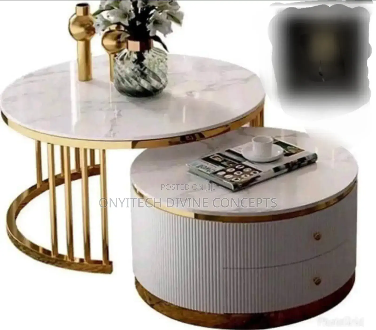 2 in 1 Luxury Marble Top Centre Table