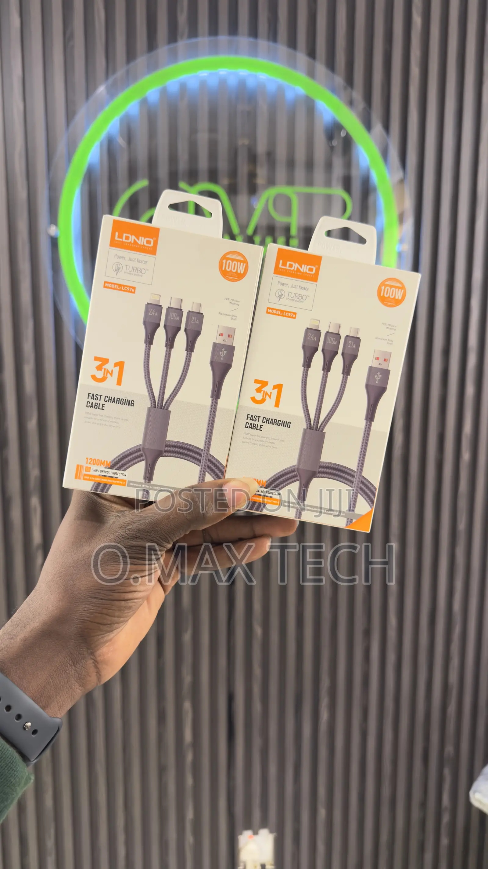 Ldnio Lc97u 100w Usb-a To Ip/Micro/Usb-c Cable Fast Charging