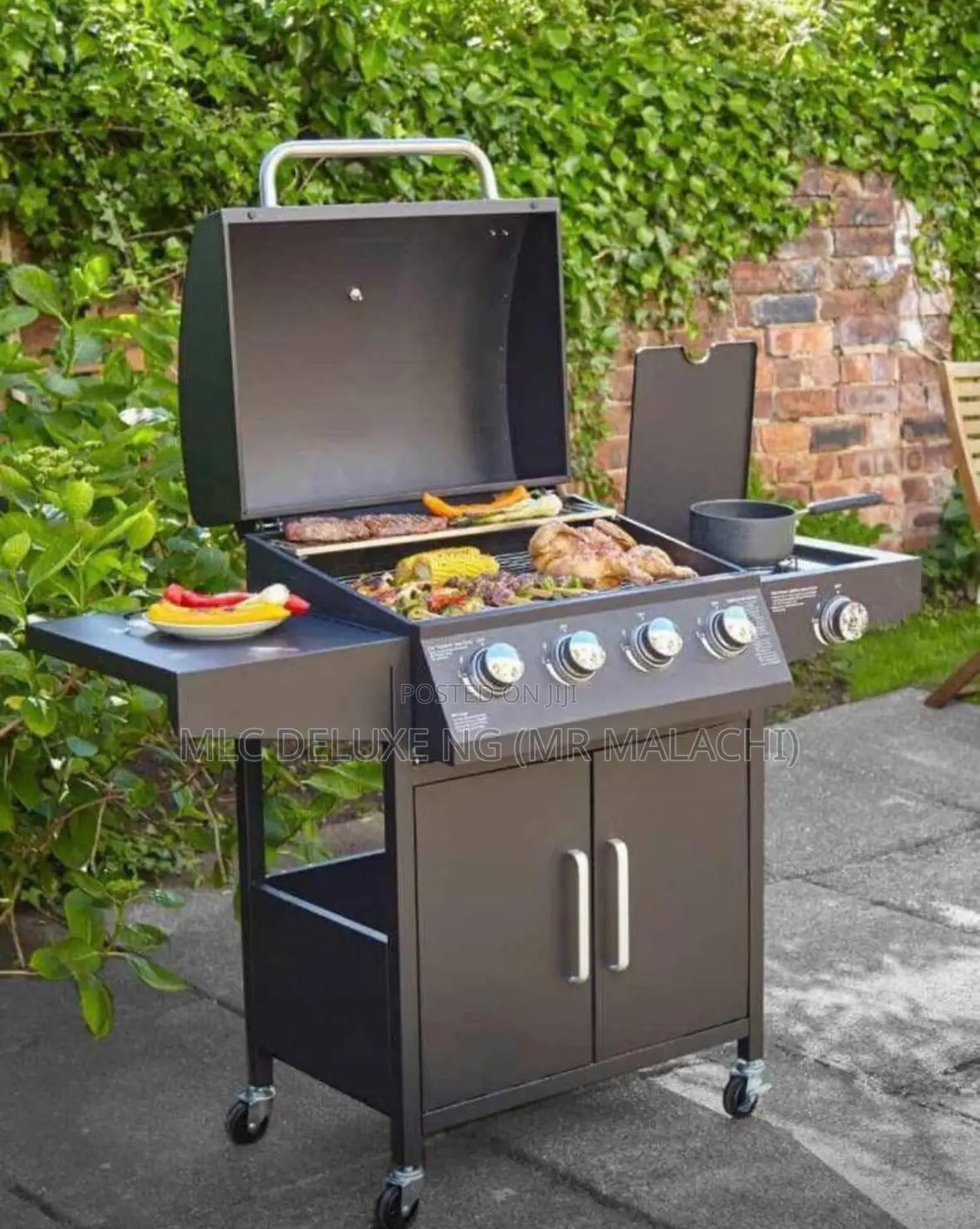 4 Burners Gas Bbq Griller / Gas Barbecue Gill (Side Cooker)