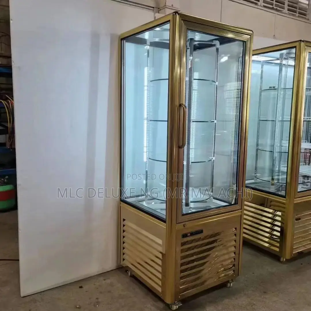 Golden Colored Cake Display (Rotating Type)4step Cake Fridge