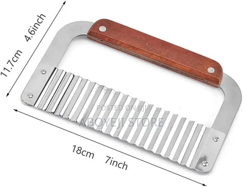 Potato Crinkle Cutter - Stainless Steel Wavy Vegetable Slice