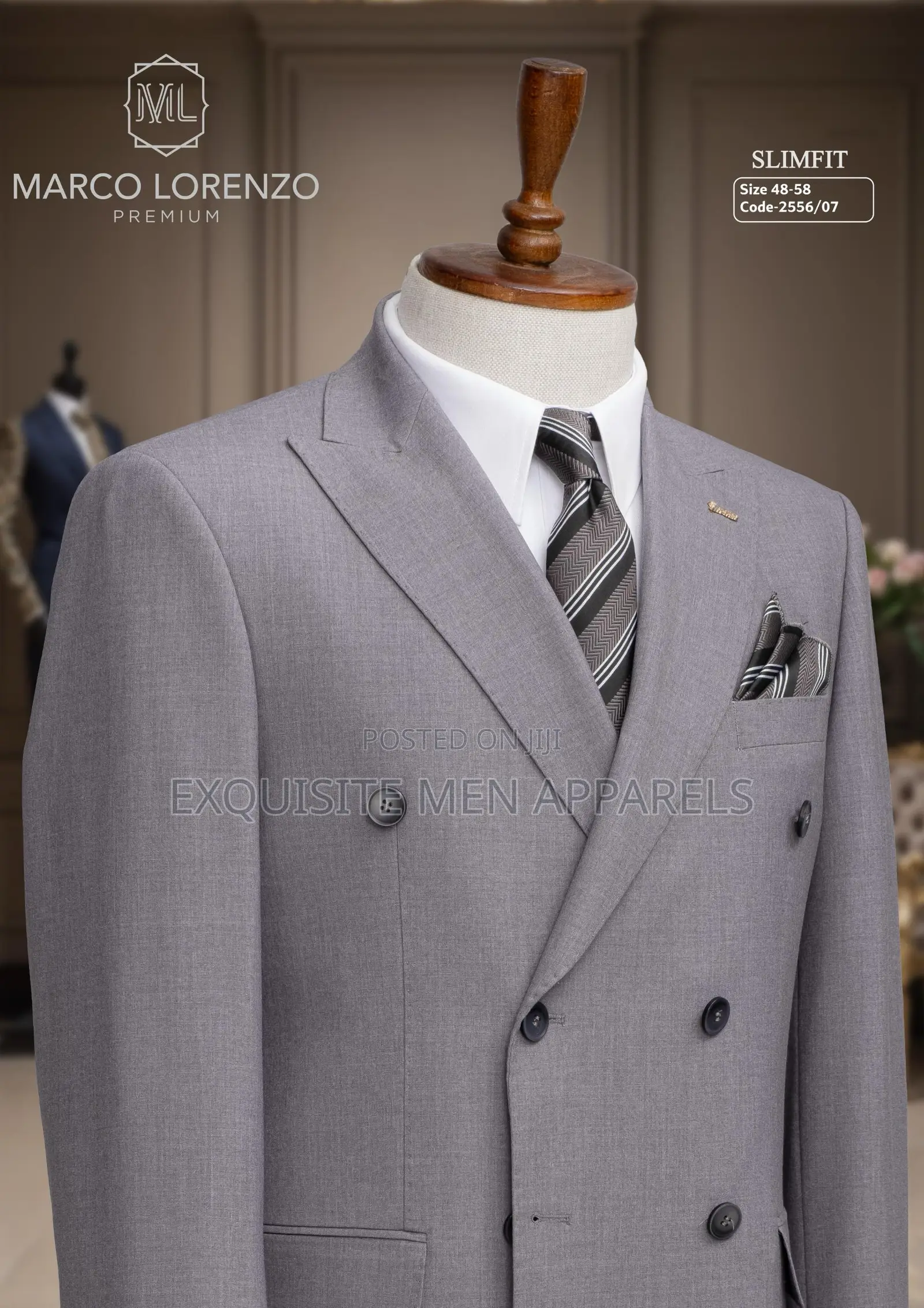 Italian Shawl Lapel Plain Button Double Breasted Men’S Suit