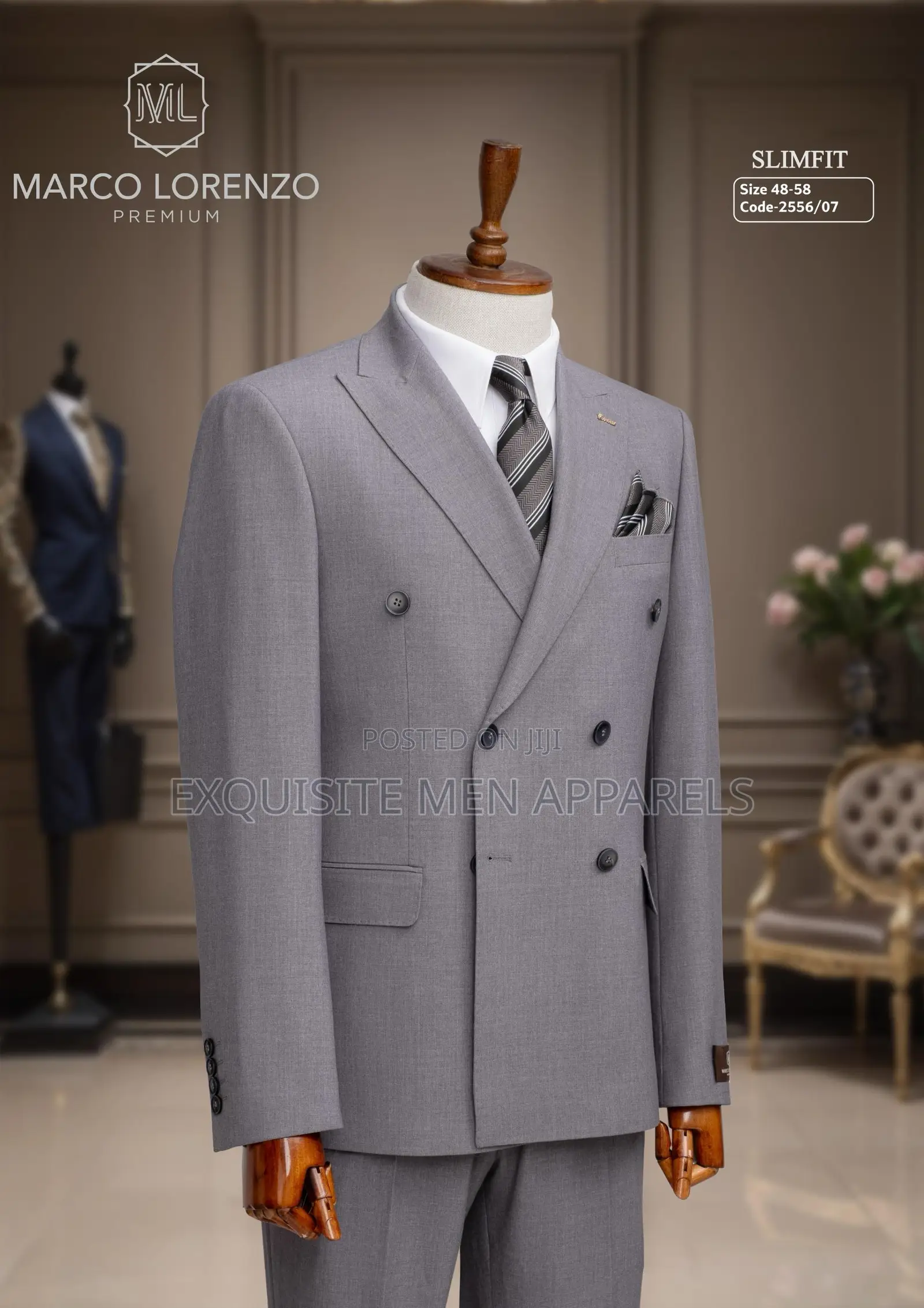 Italian Shawl Lapel Plain Button Double Breasted Men’S Suit