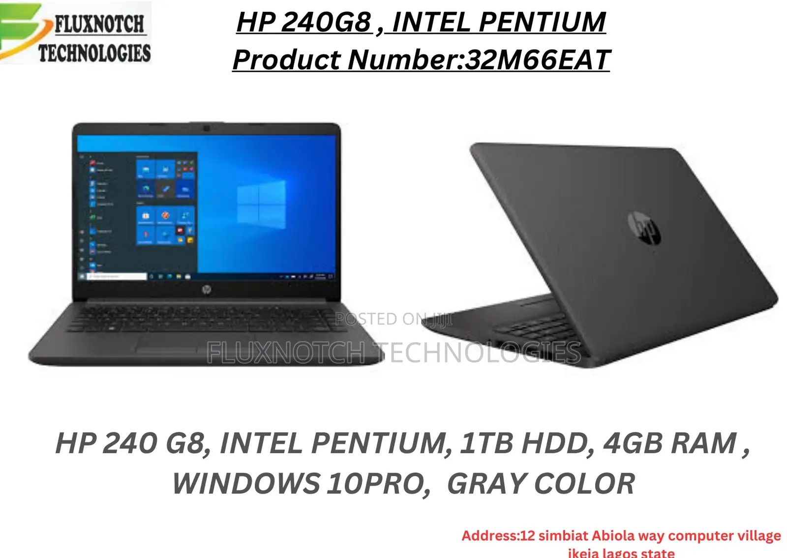 New Laptop HP 240 G8 4GB Intel Pentium HDD 1T