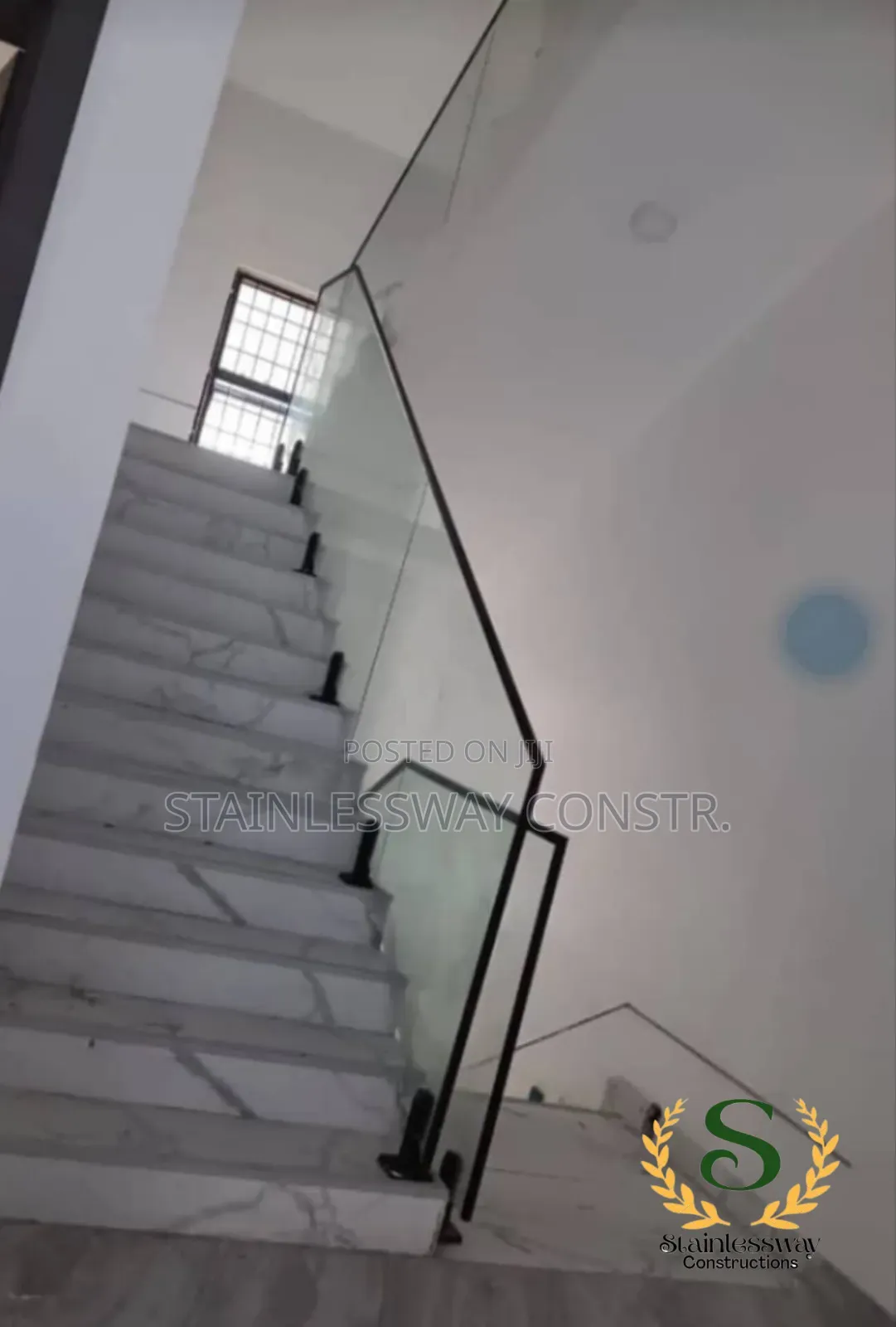 Spigot Base Tampered Plain Glass Railing  Stainlessway