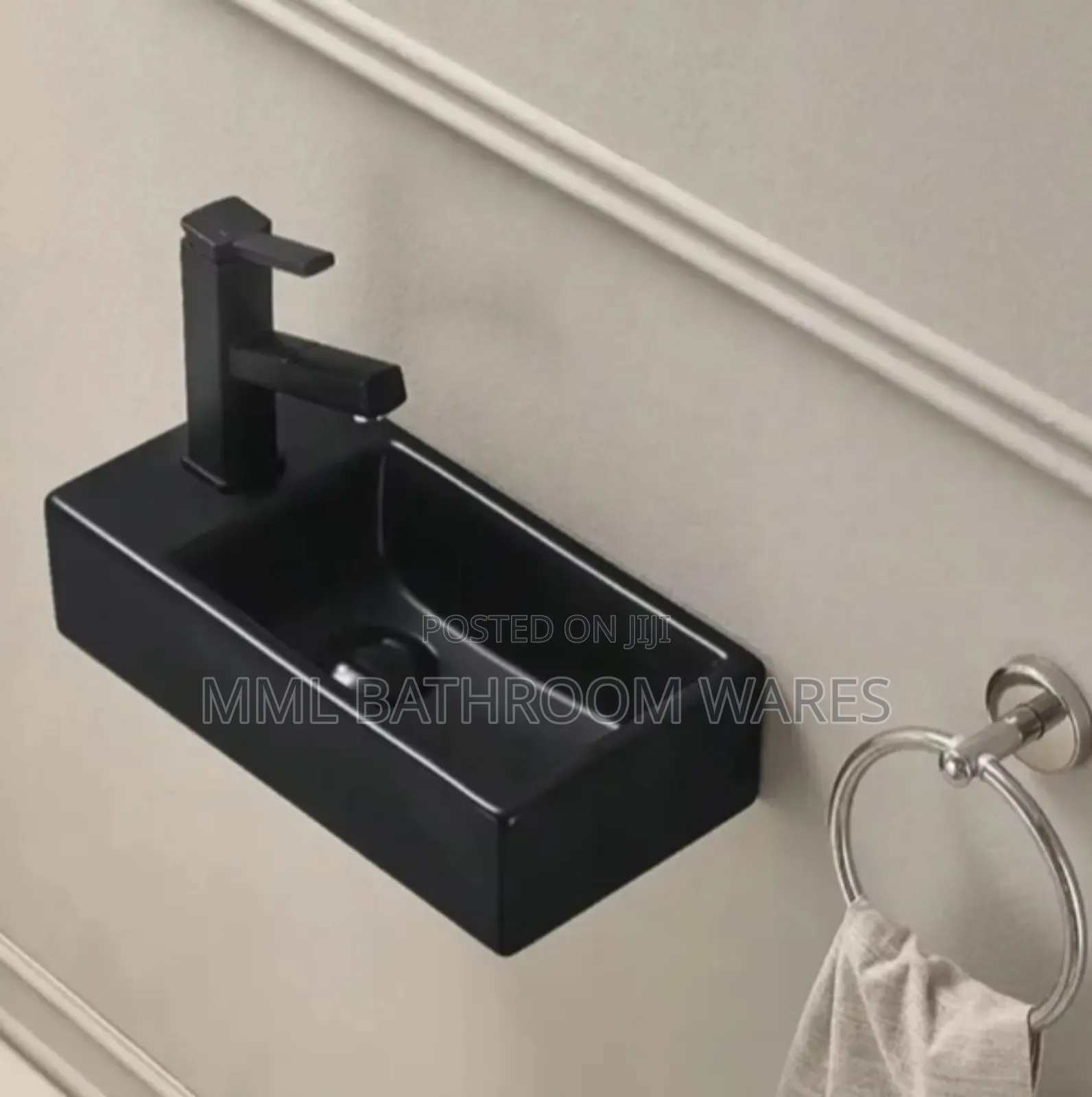 Black Bathroom Wall Hung Basins