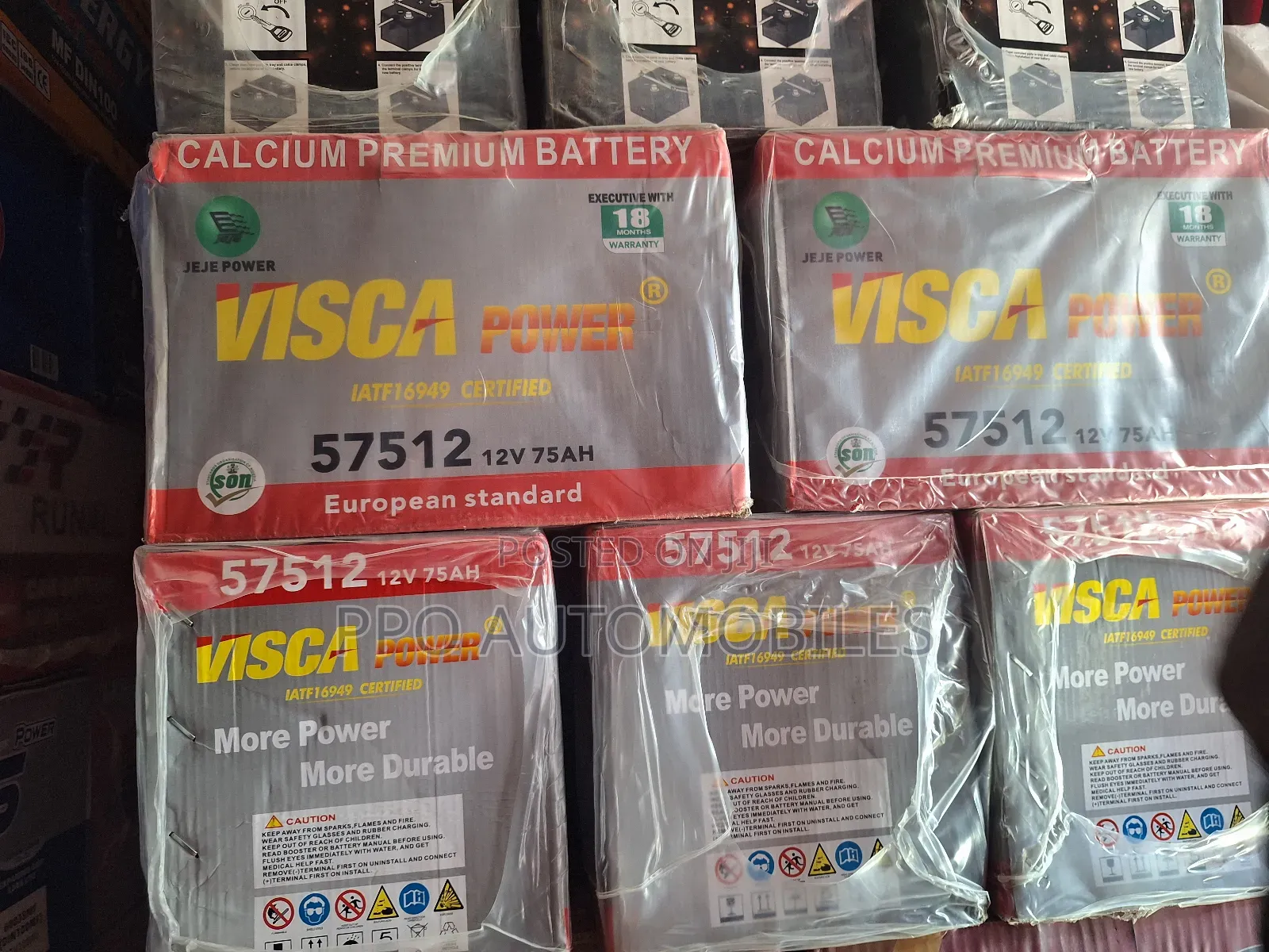 12v 75ah Visca Power Executive Battery (18 Months Warranty)