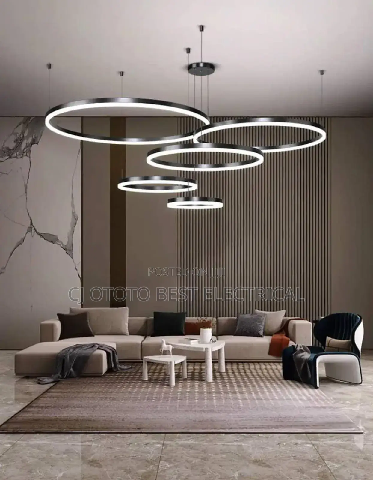 Black Gold Body, Ring Luxury Adjustable Living Room Light