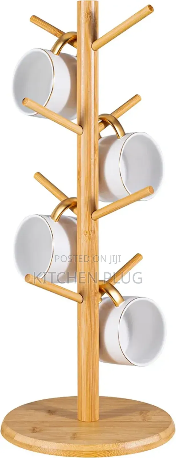 A Multipurpose Bamboo Mug Rack, Also Known As A Mug Tree