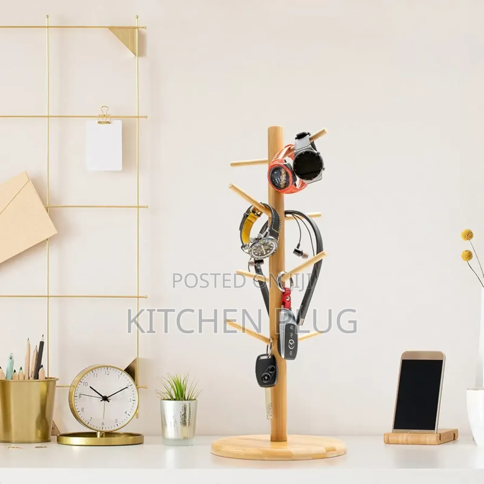 A Multipurpose Bamboo Mug Rack, Also Known As A Mug Tree