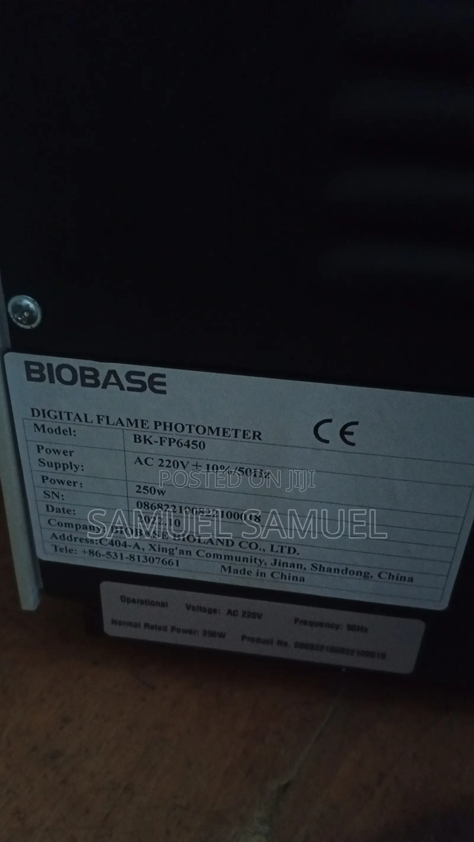 Flame Photometer(Biobase (Na,K,Na,Li&Ca) Model Bk-fp6450