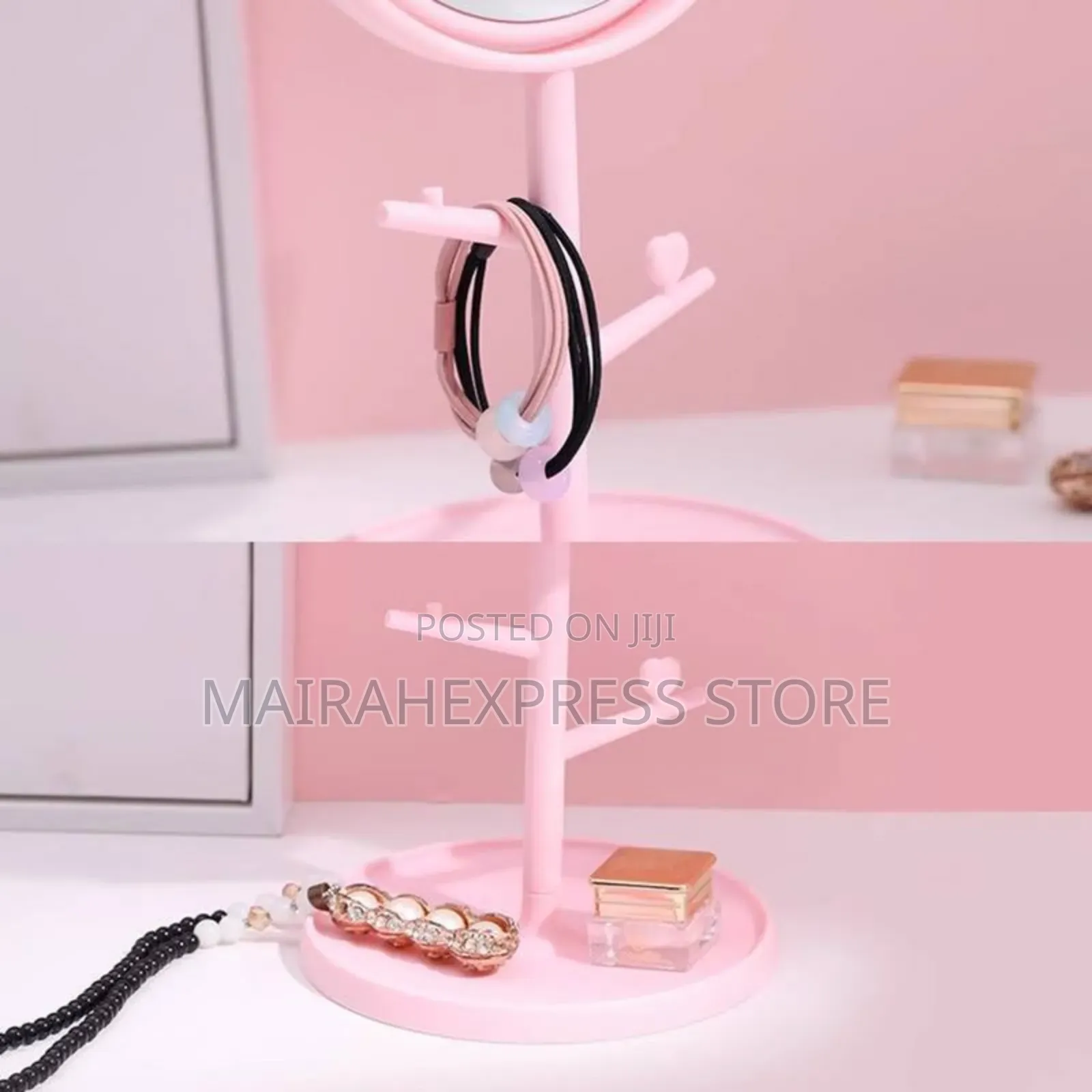 360 Degree Rotating Table Top Dressing Miror/Jewelry Holder