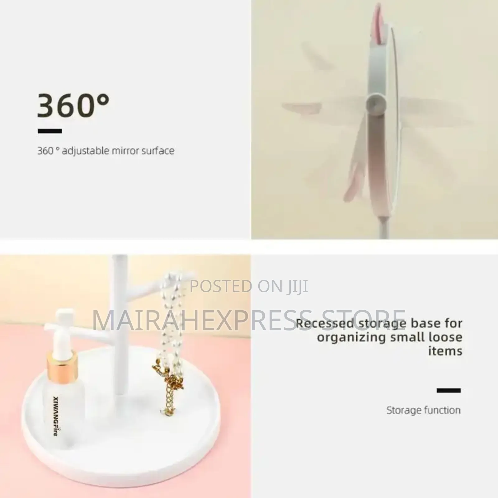 360 Degree Rotating Table Top Dressing Miror/Jewelry Holder