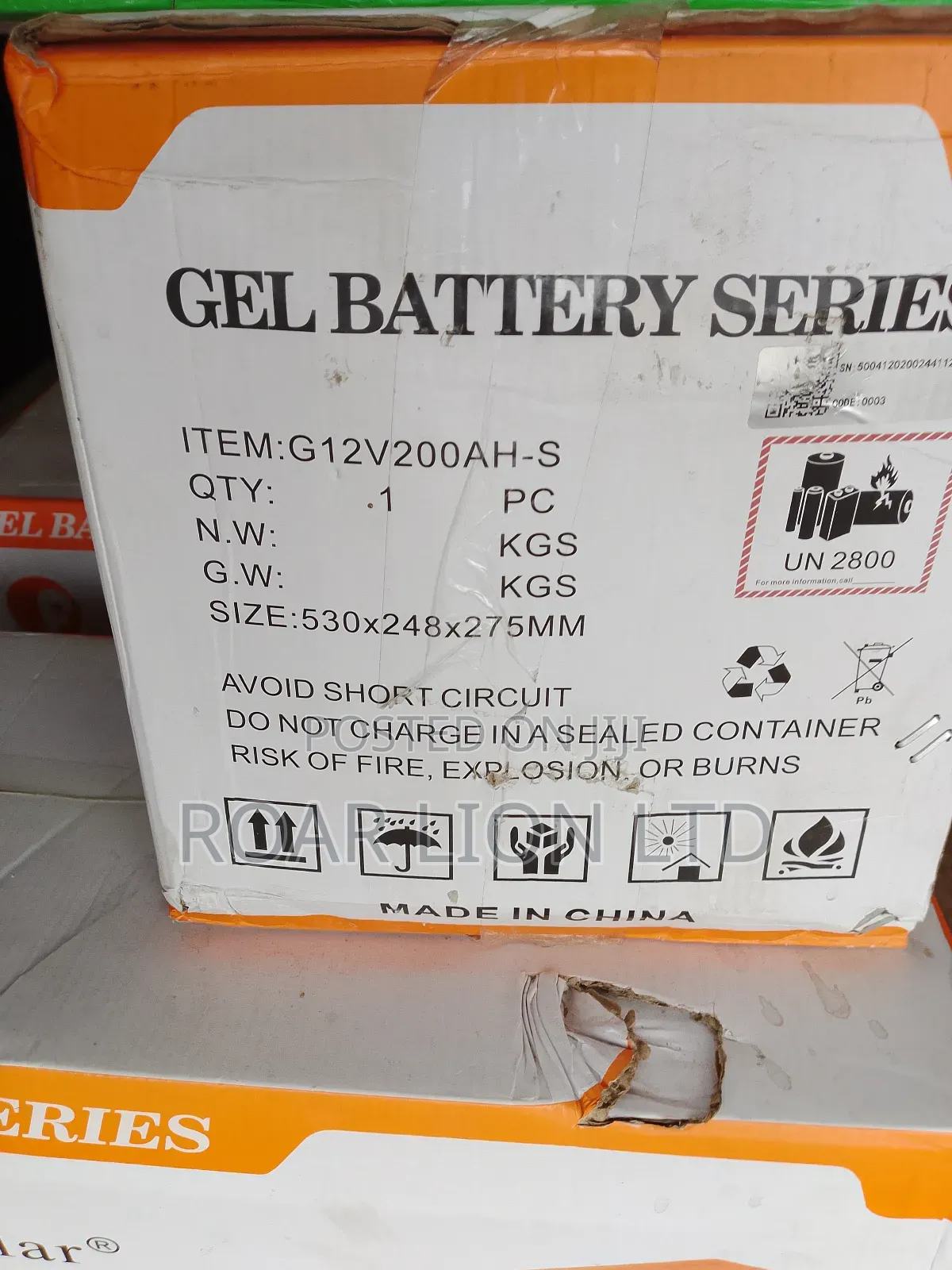 Felicity 200ah Gel Battery