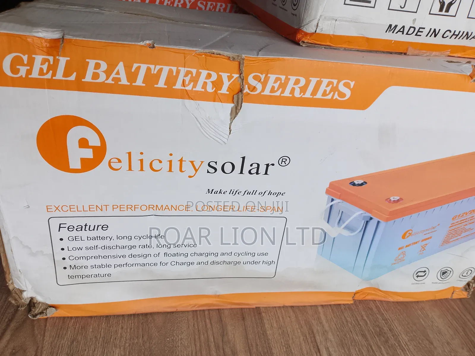 Felicity 200ah Gel Battery