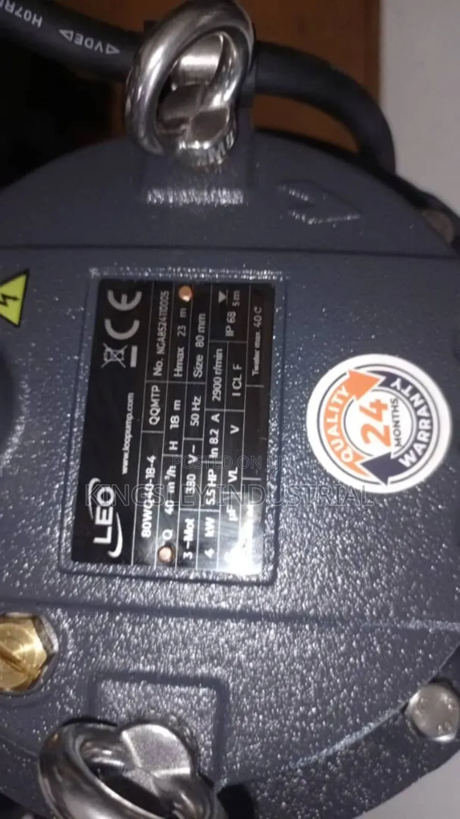 Leo Sewage Submersible Pump 4kw/5.5hp 2900rpm 1yr Warranty