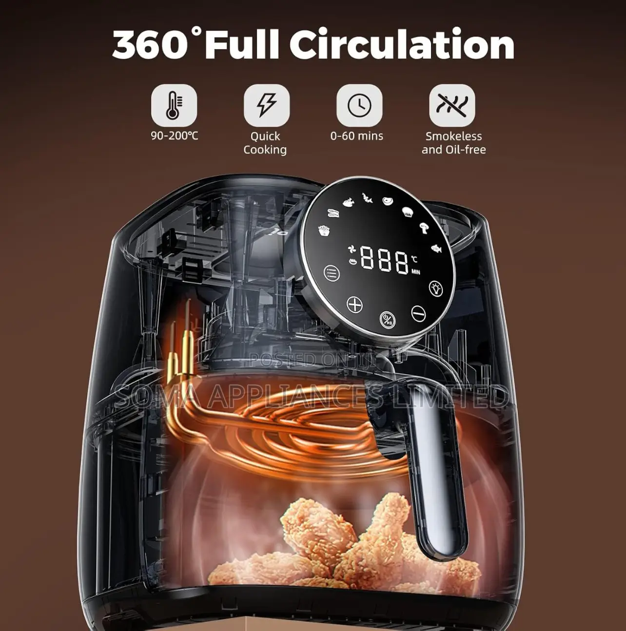 Joyami Multifunctional Vision 6l Air Fryer With See Through