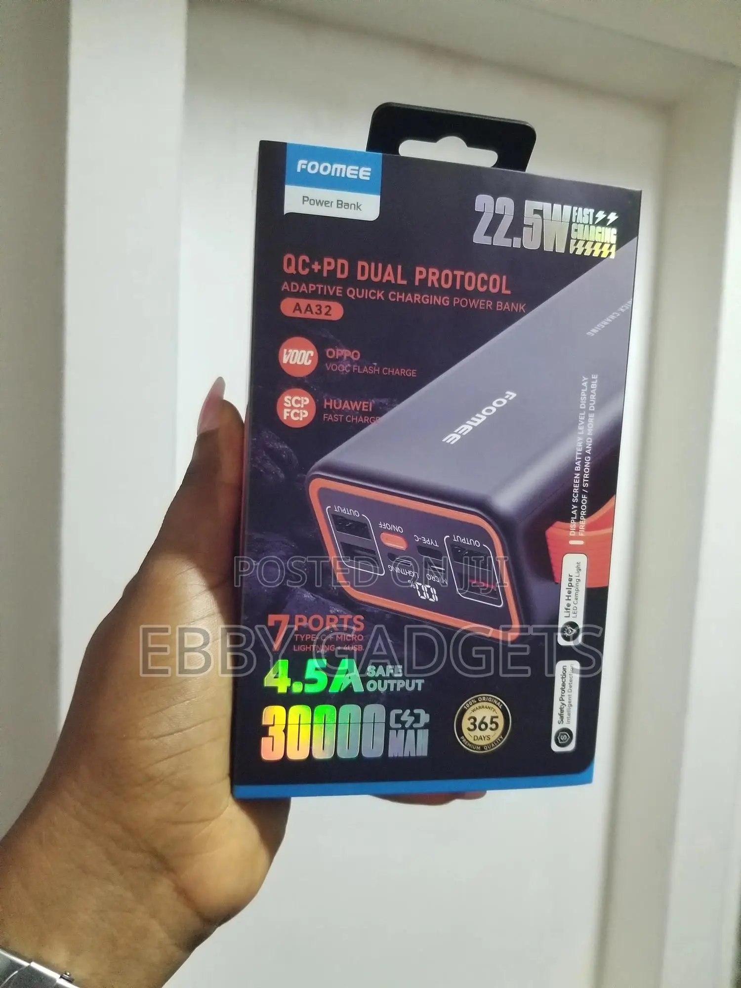 Foomee Power Bank 30000mah 22.5w Type C Input Output