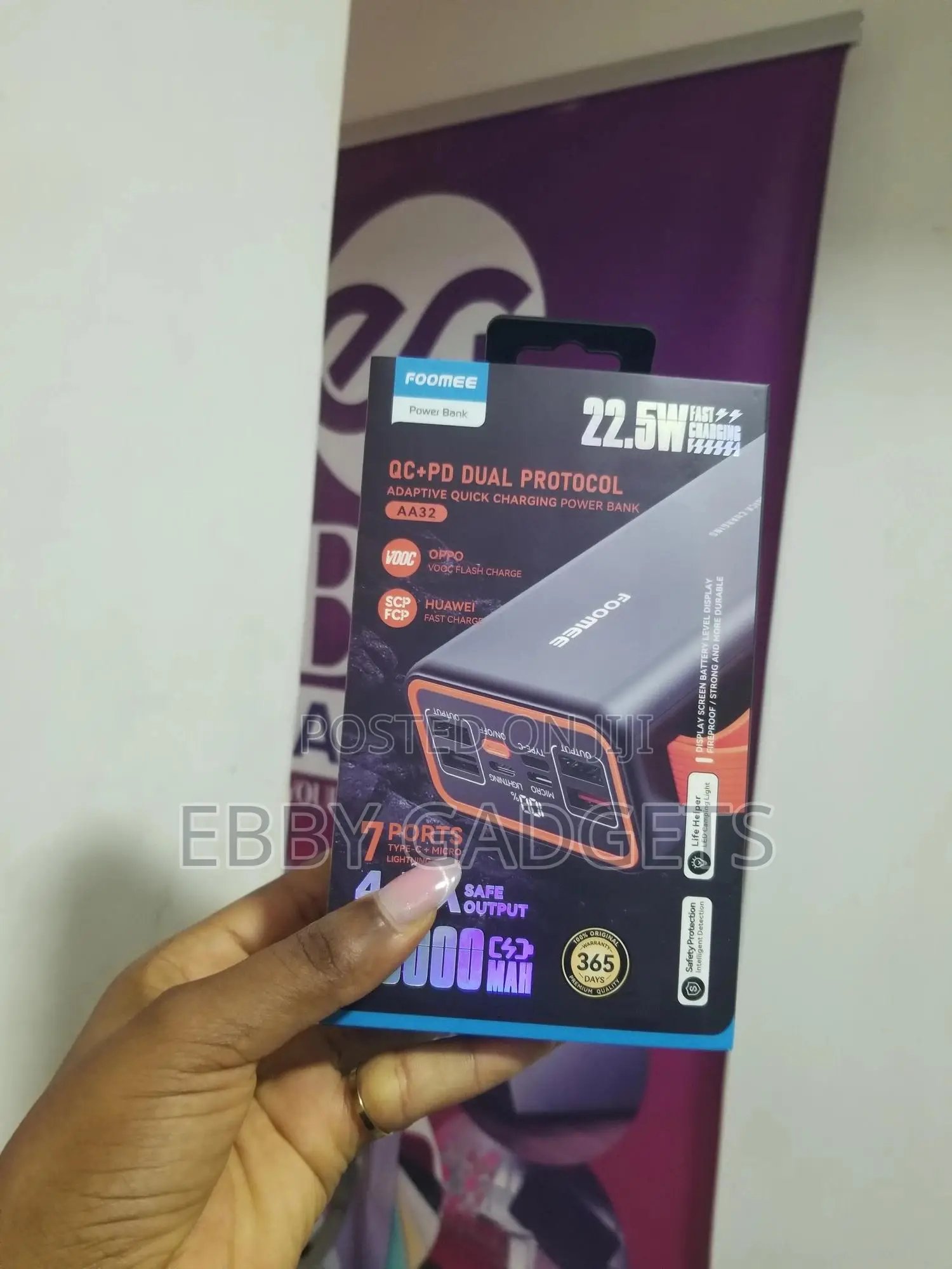 Foomee Power Bank 30000mah 22.5w Type C Input Output