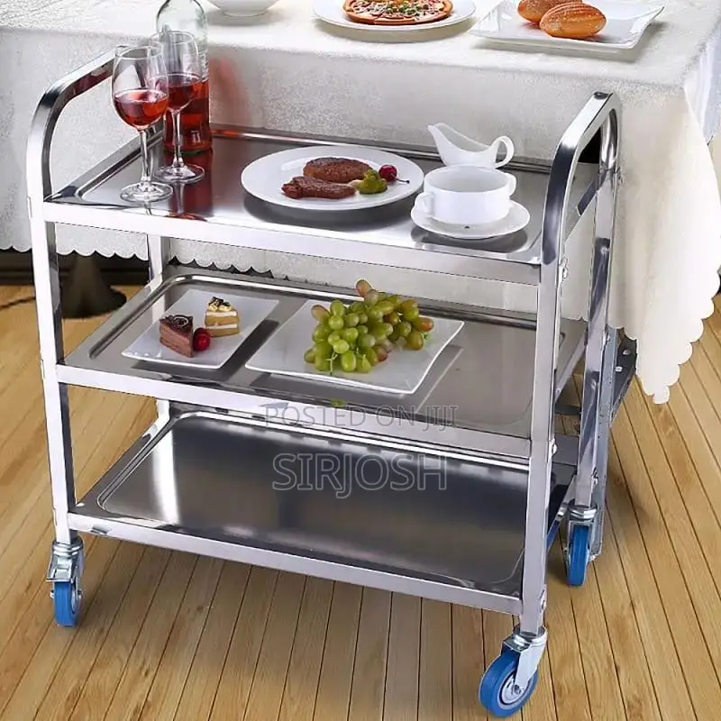 Stainless Steel 3 Layers Food Trolley