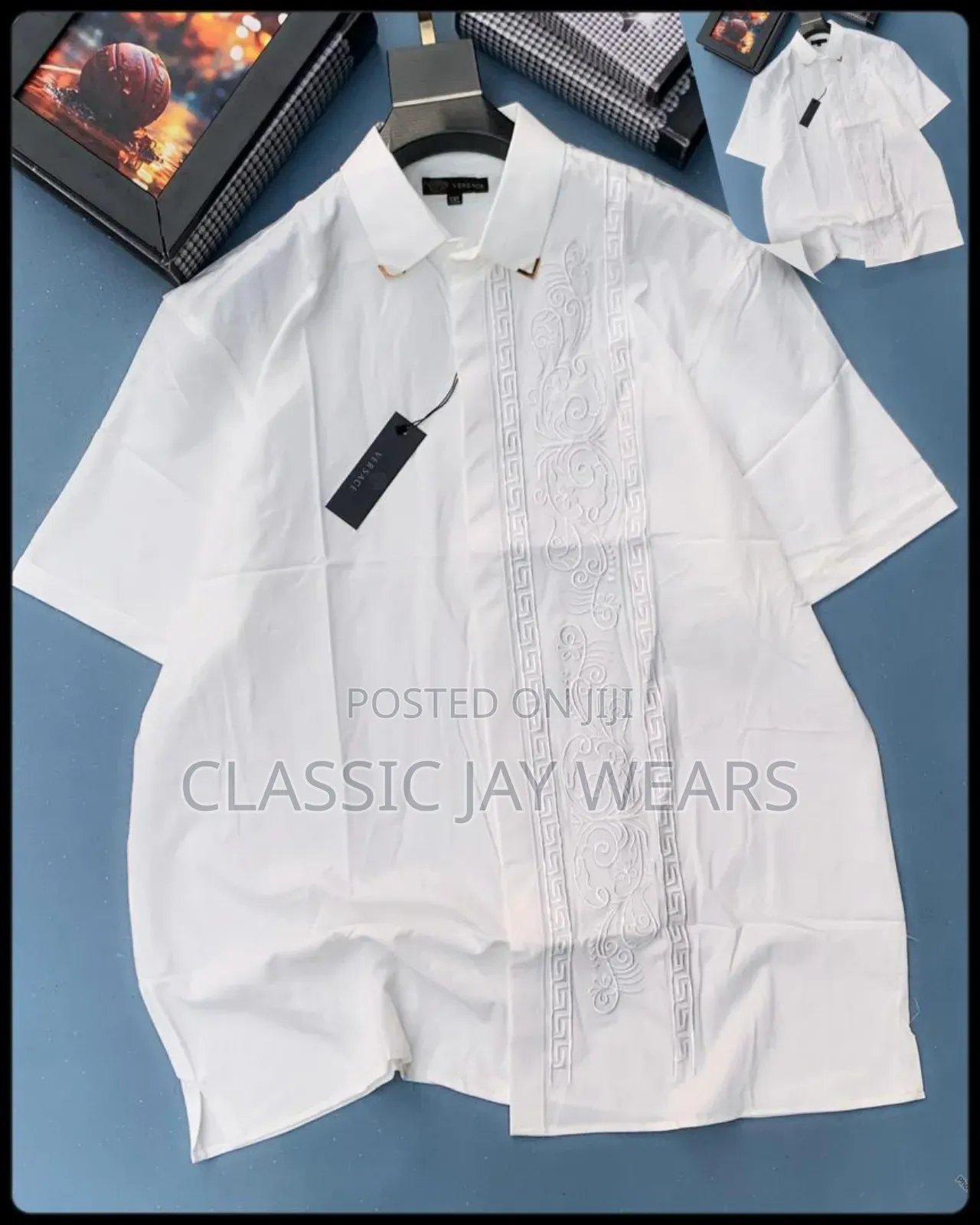 5xl, 6xl White Big Size Short Shirt Available