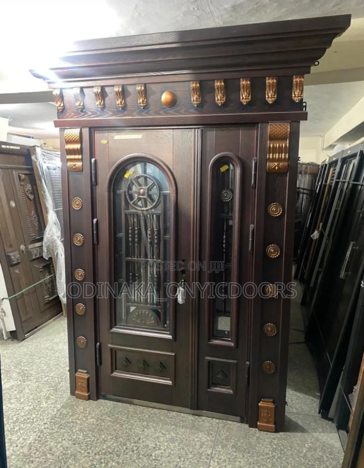 7ft by 4ft Zinc Copper Door in Door With Glass and Ark