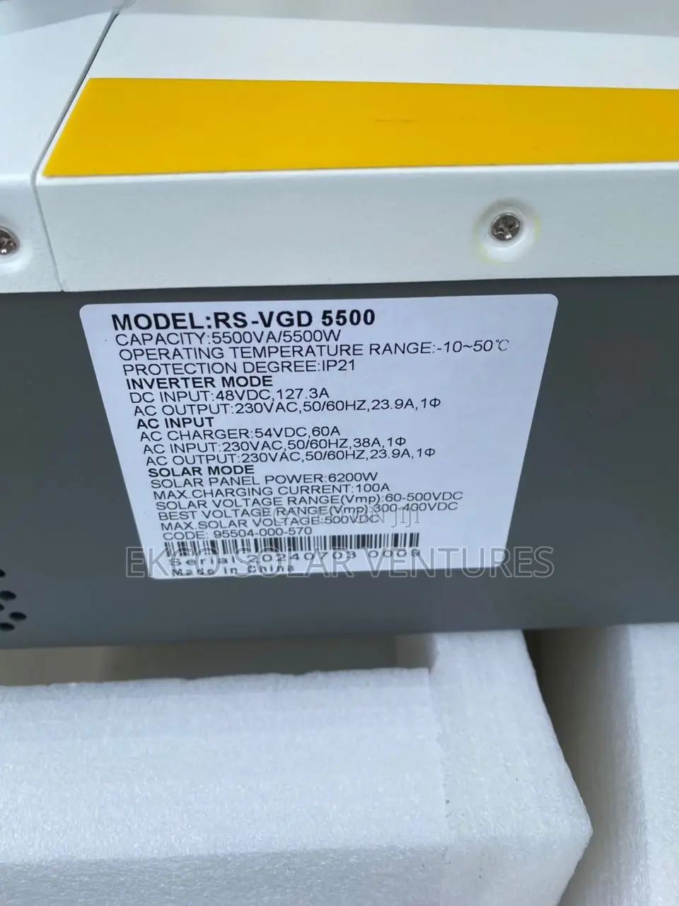 Rs-VGD 5.5kva Hybrid Inverter With Inbuilt 100a MPPT