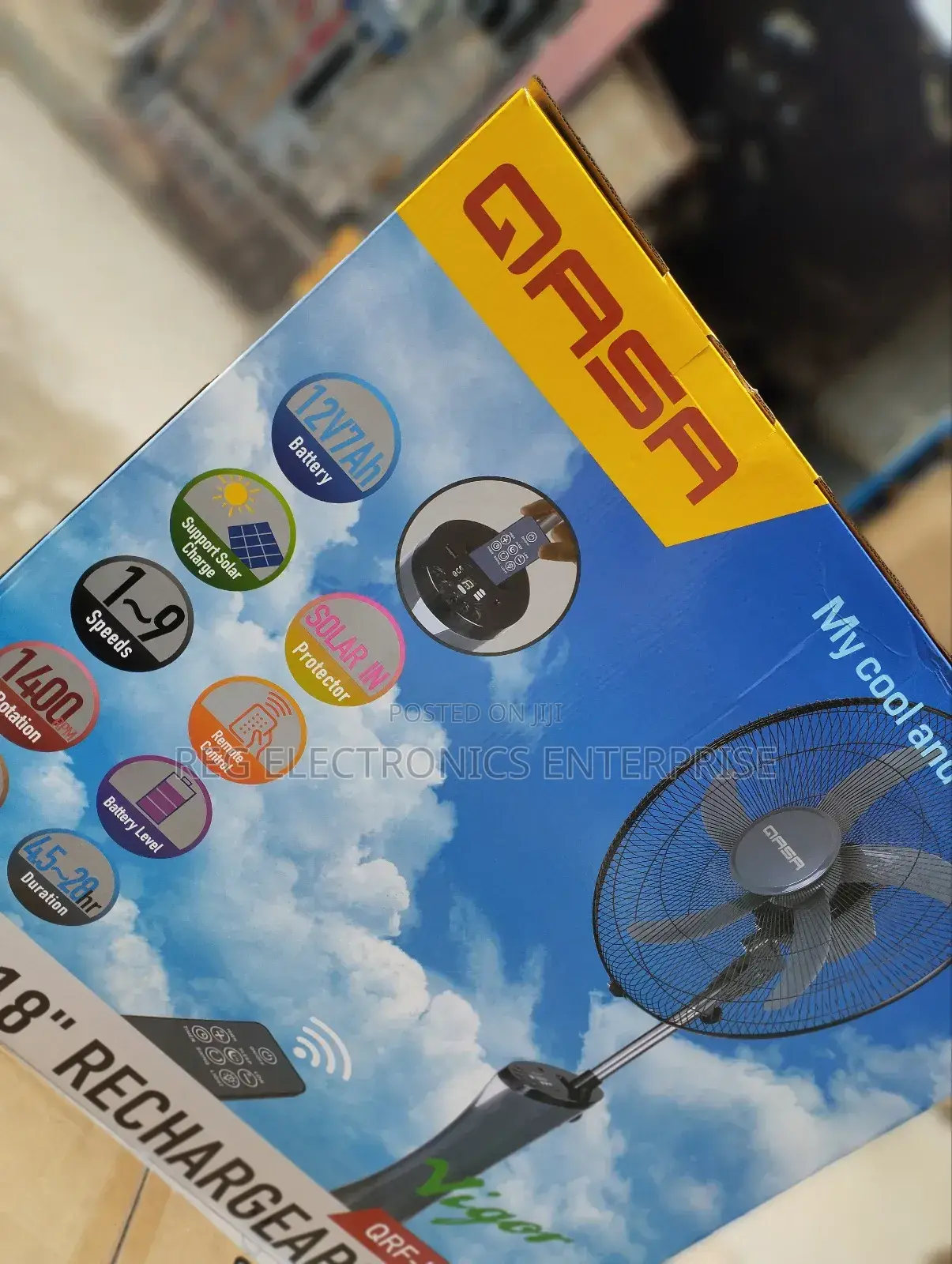 Qasa Rechargeable 18 Inches Fan