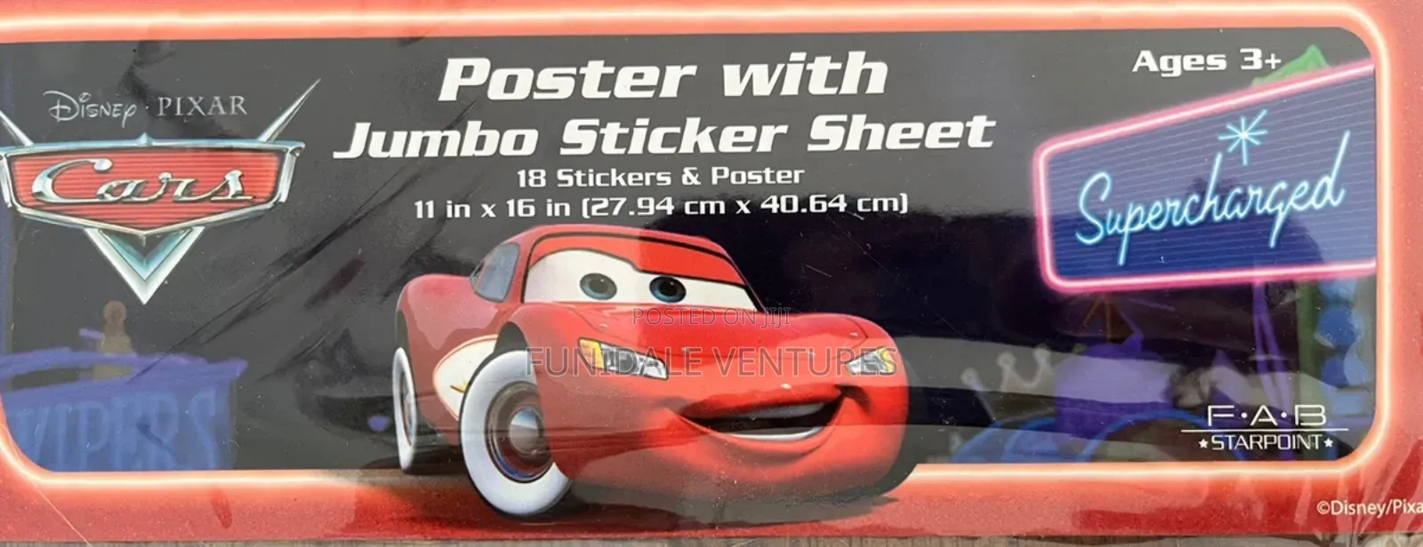 Disney Pixar Cars Poster With Jumbo Sticker Sheet