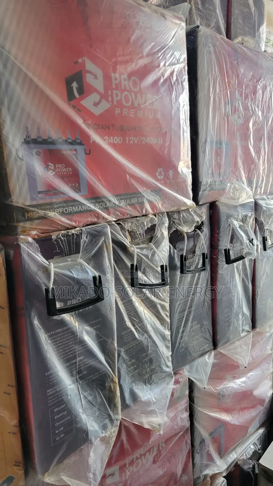 240ah 12v Pro Power Tall Tubular Battery With Warranty