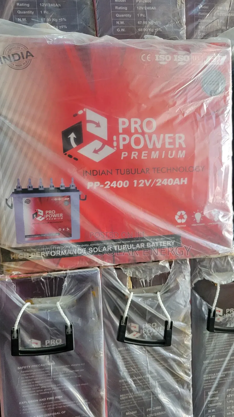 240ah 12v Pro Power Tall Tubular Battery With Warranty
