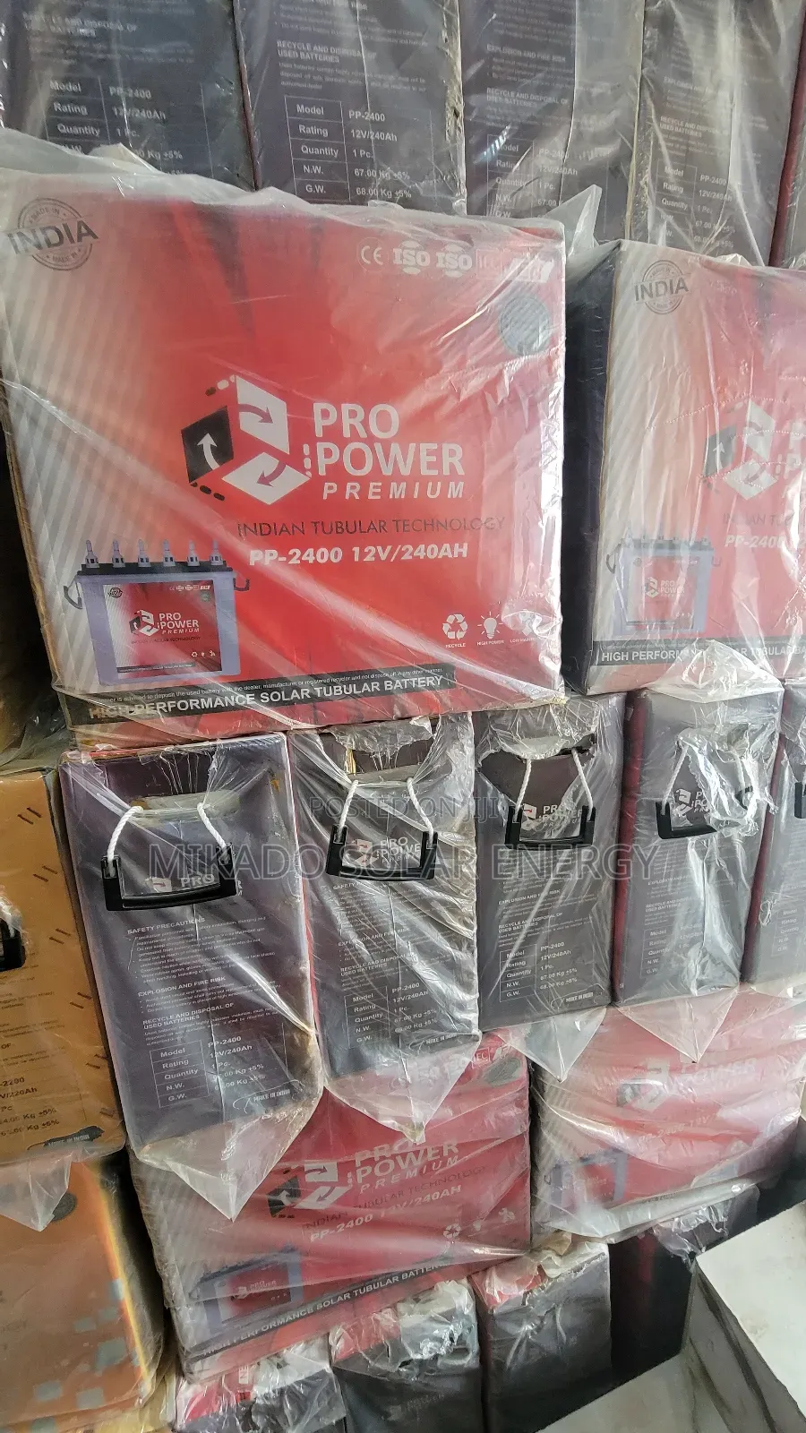 240ah 12v Pro Power Tall Tubular Battery With Warranty