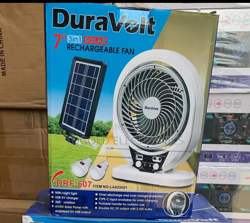 Duravolt 3-in-1 Rechargeable Fan (Model DRF-607)