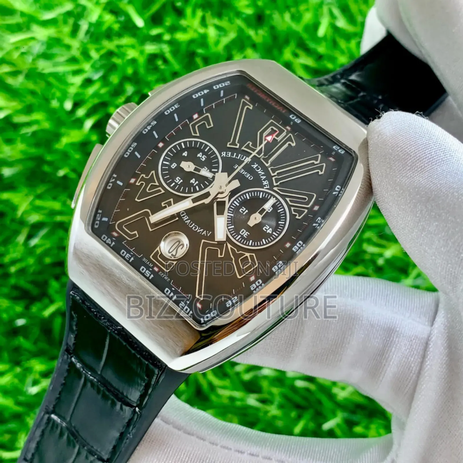 Original Franck Muller Black Genuine Leather Strap Watch