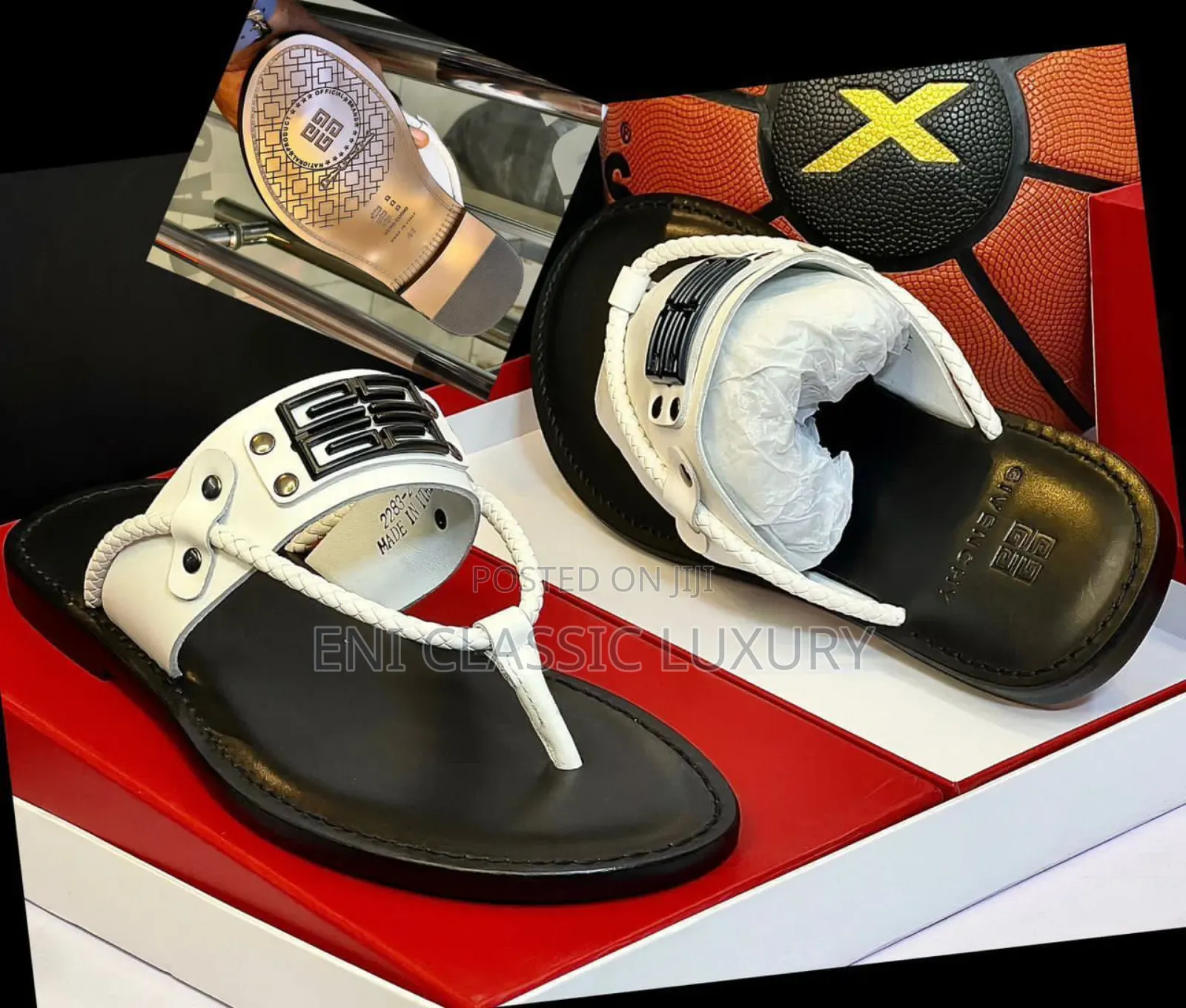 Givenchy Luxury Men's Leather Slipper Original Made In Italy