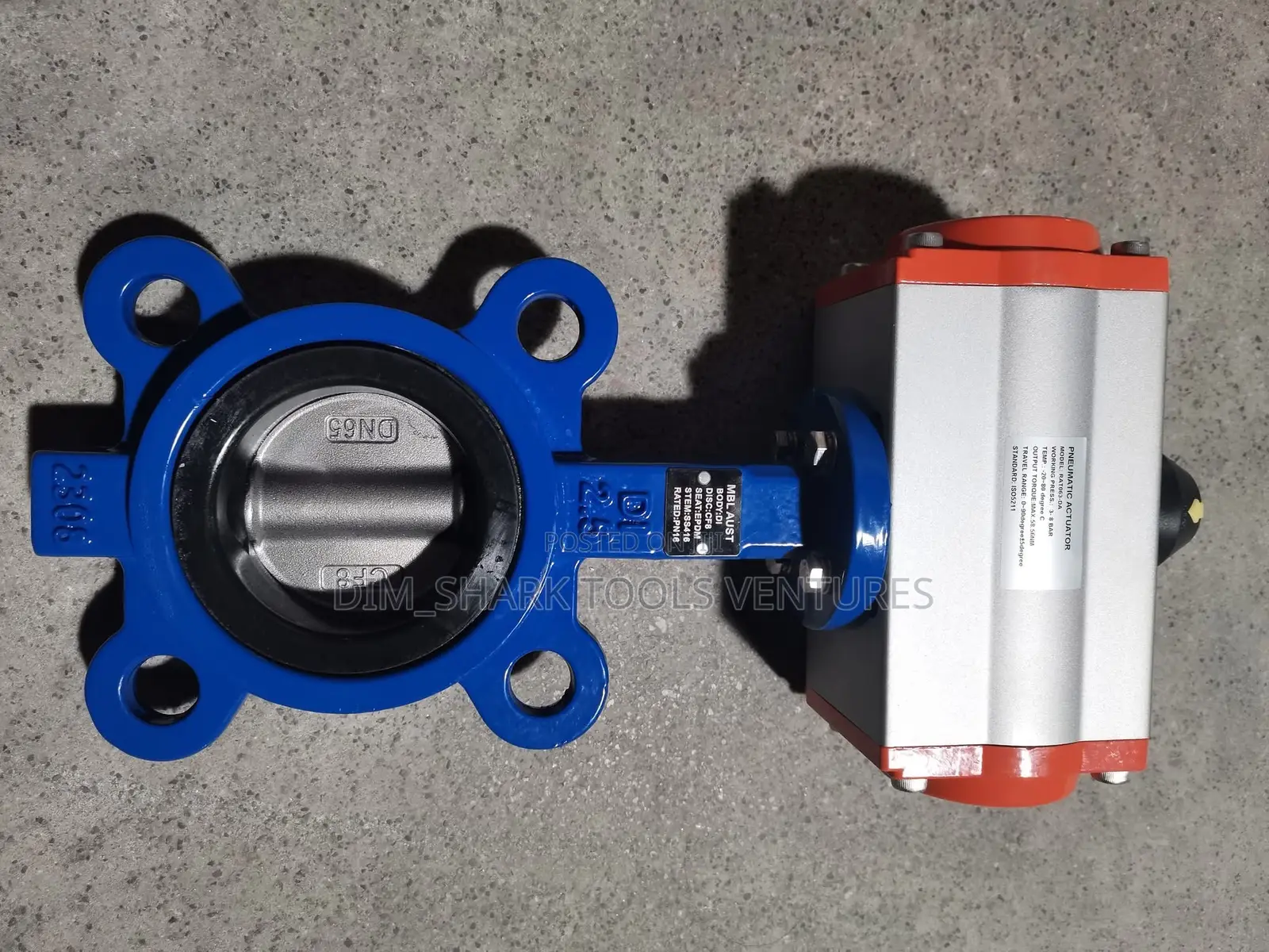 2" Dn50 Single Epdm Sealing Pneumatic Butterfly Valve