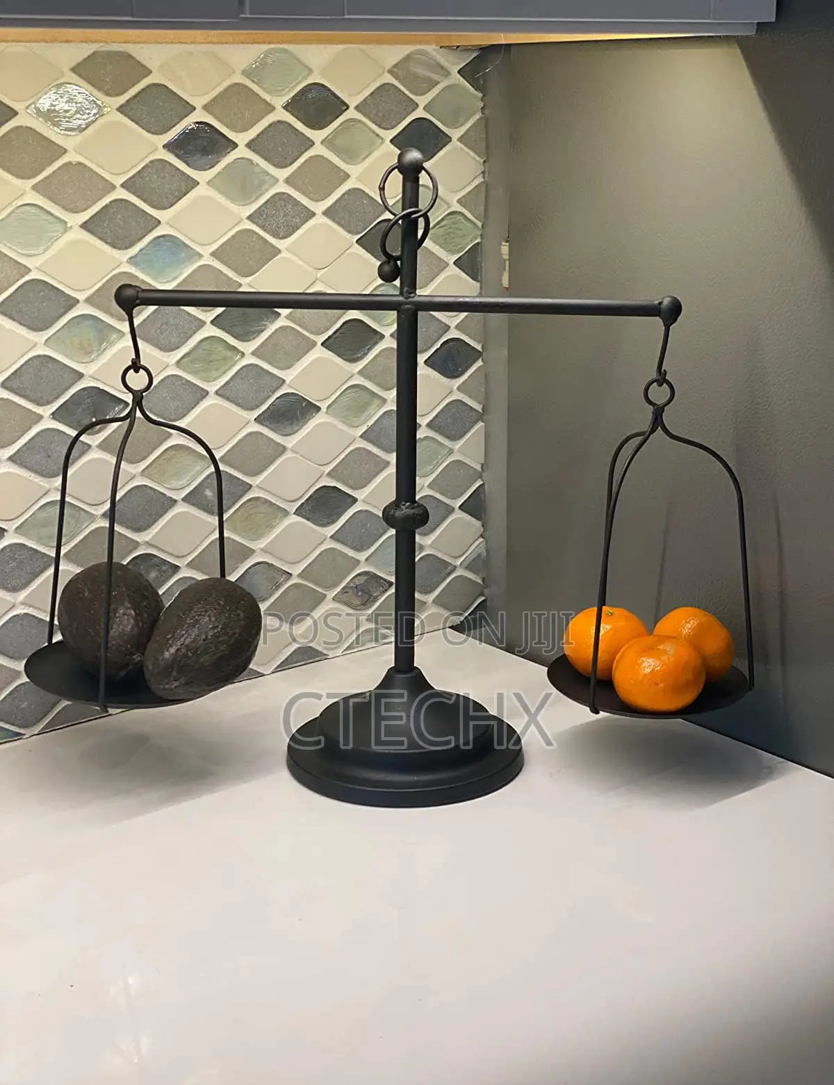 Farm House Scale Candleholder Vintage Table Decor Metal