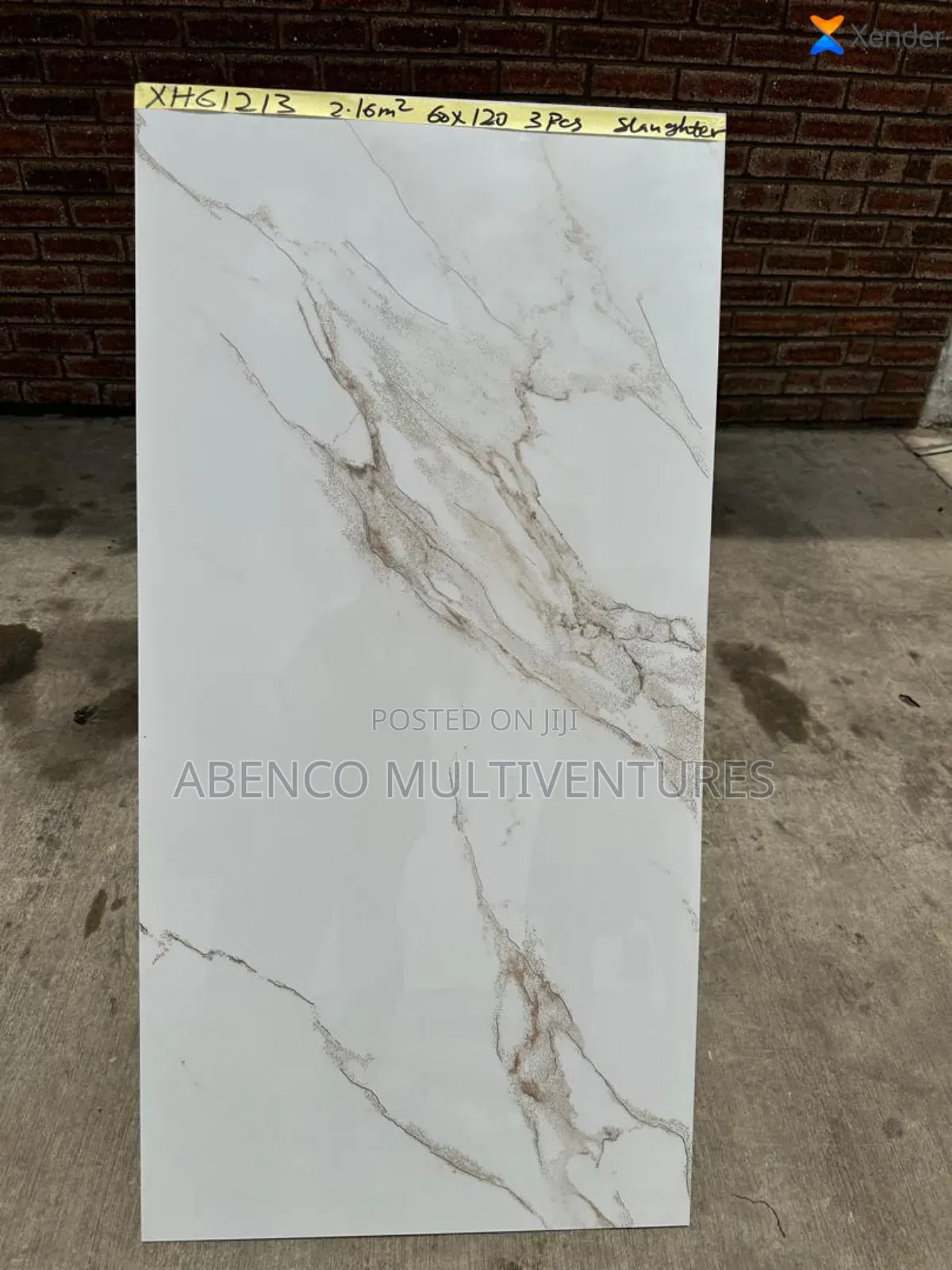 Tiles 60x60 Ceramic at 7000, 60x120 at 13,000, 40x40 at 6000