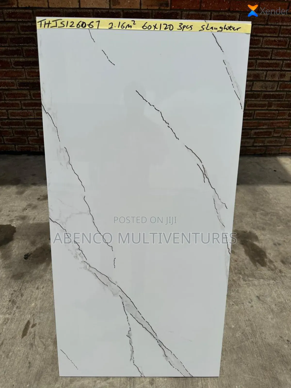 Tiles 60x60 Ceramic at 7000, 60x120 at 13,000, 40x40 at 6000