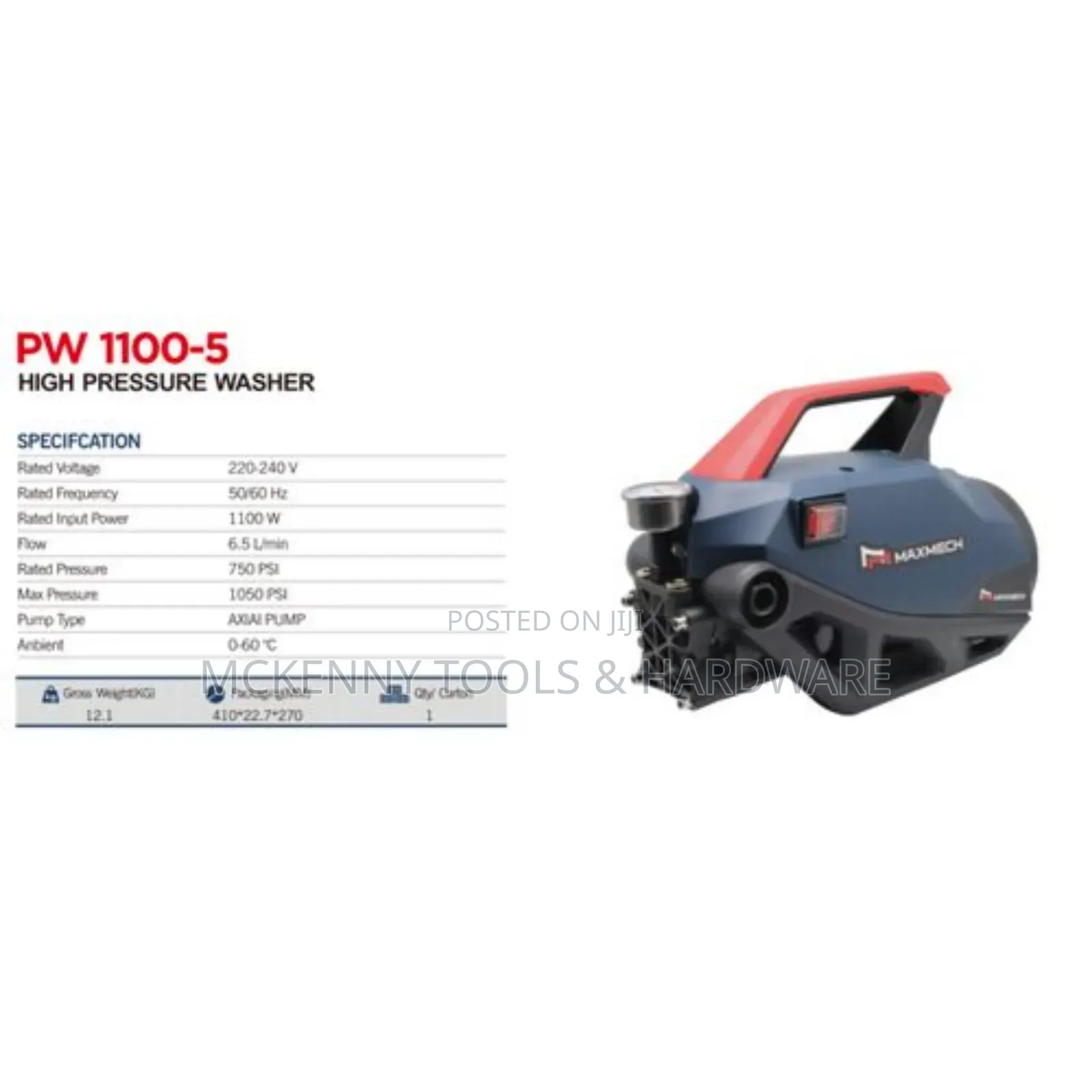 Maxmech Electric Pw 1100-5 High Pressure Washer