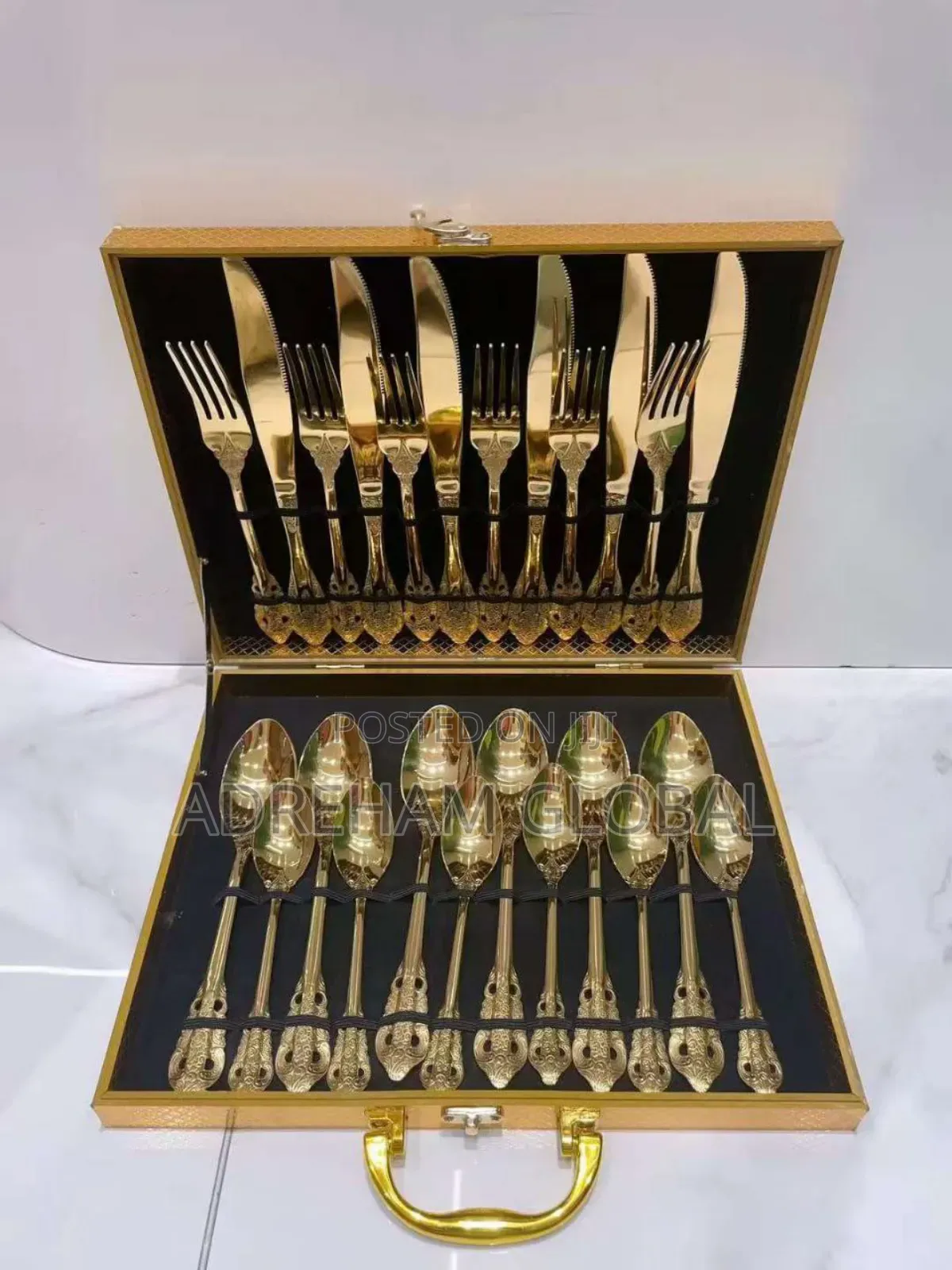 Quality Gold Cutlery Set With Box