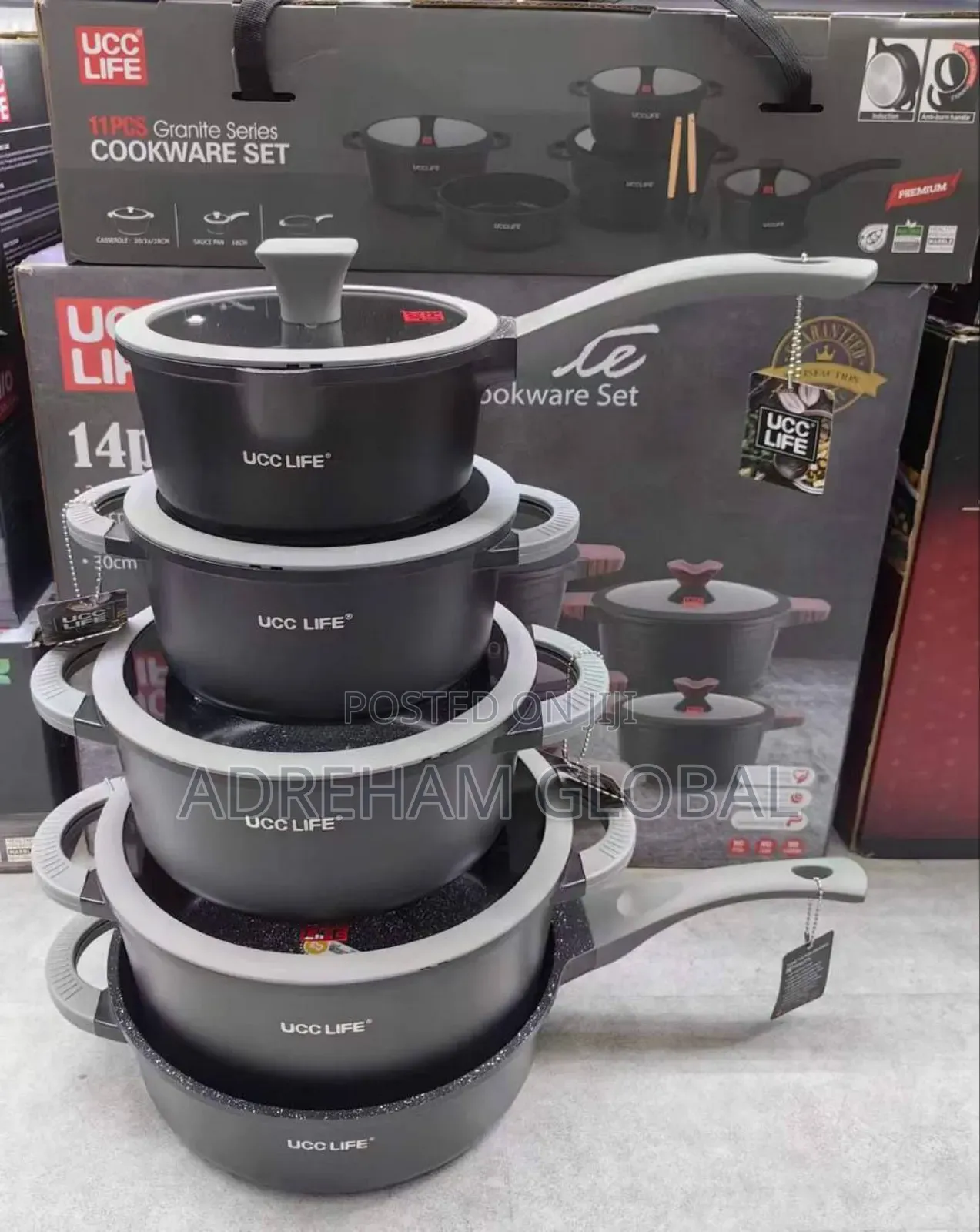 11pcs Ucc Life Granite Series Cookware Set