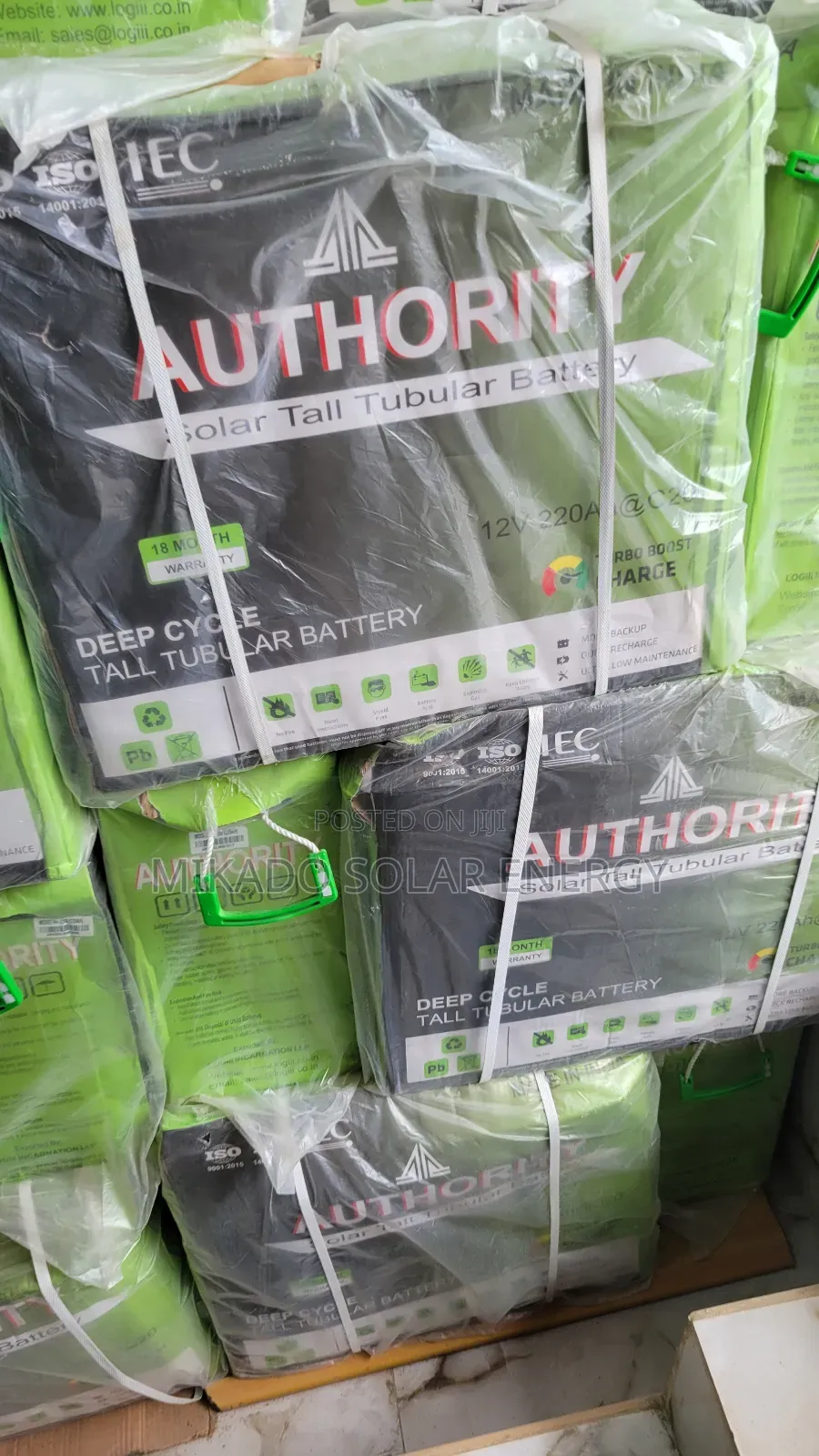 220ah Authority Solar Tall Tubular Battery