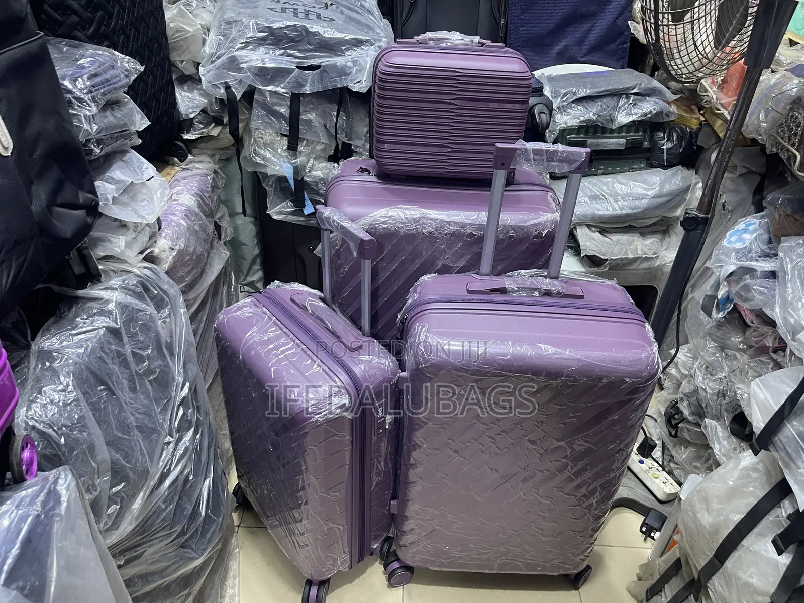 Set of Purple Unbreakable Travel Luggage