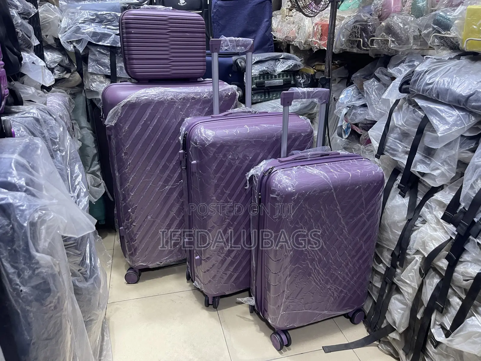 Set of Purple Unbreakable Travel Luggage