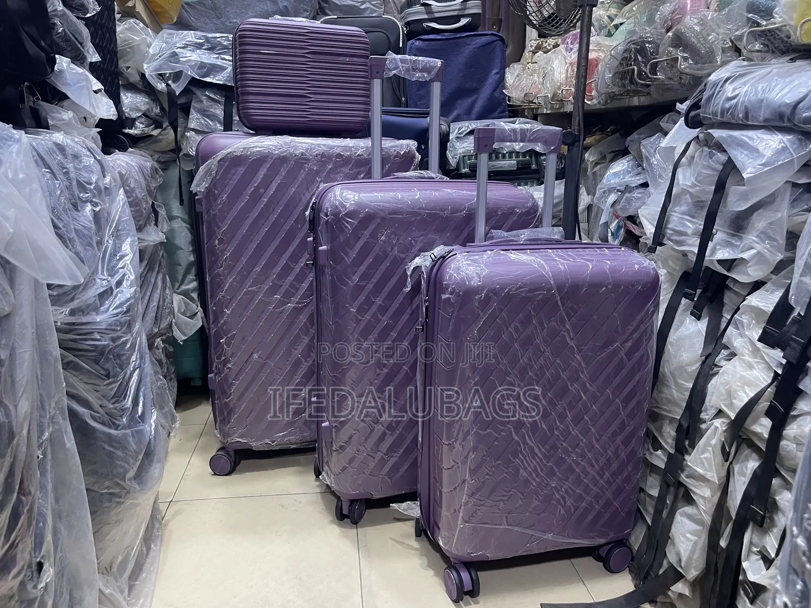 Set of Purple Unbreakable Travel Luggage