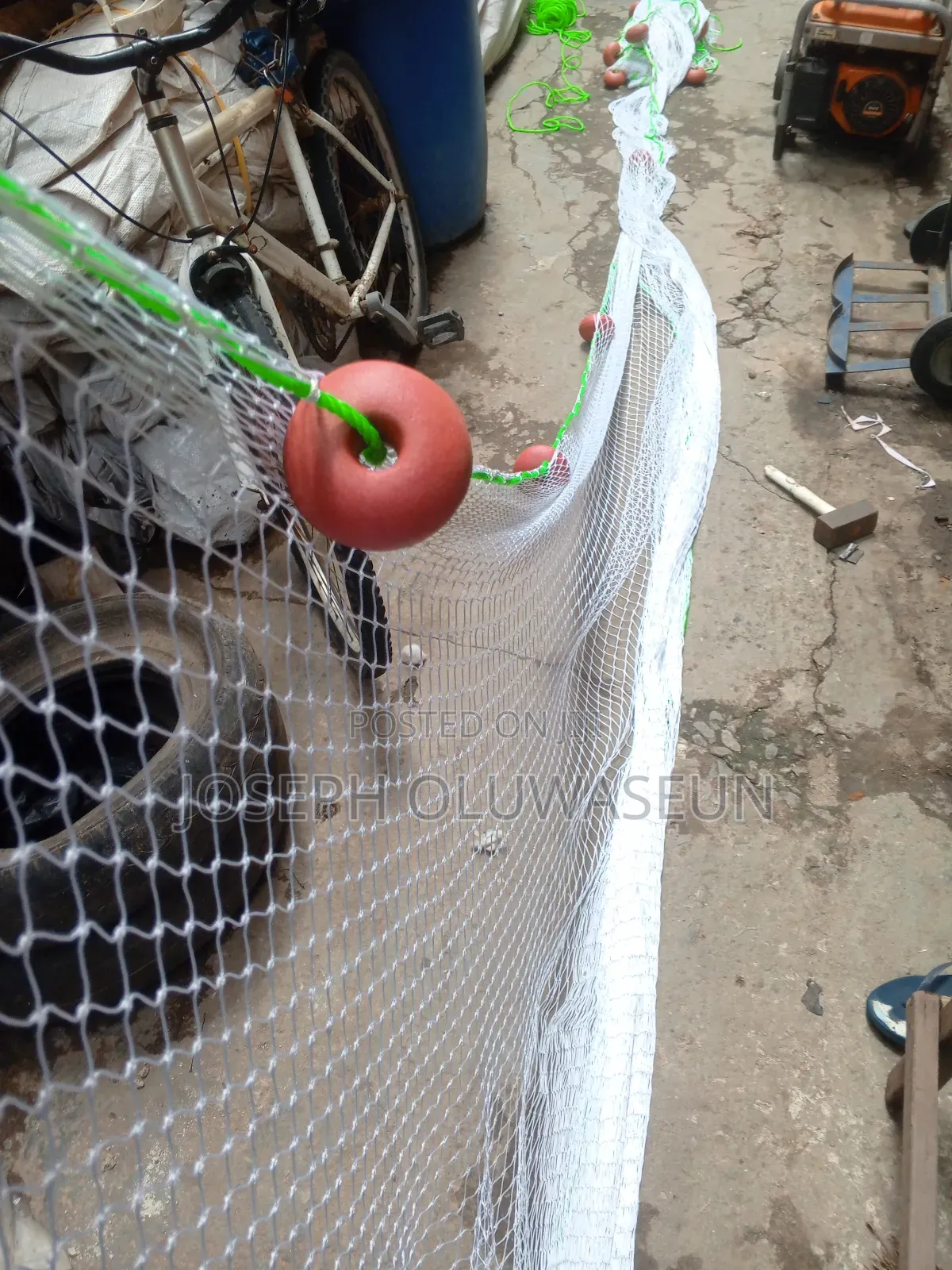 Dragging Net for Harvesting Fish Inside Pond,