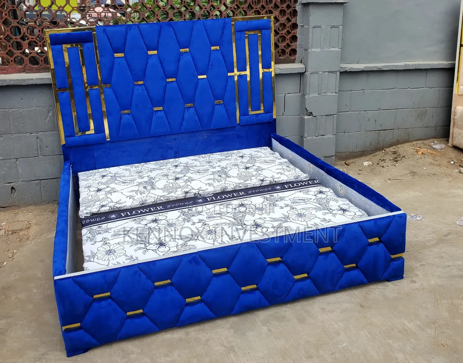 6 by 6 Unique Fabric Padded Bedframe 