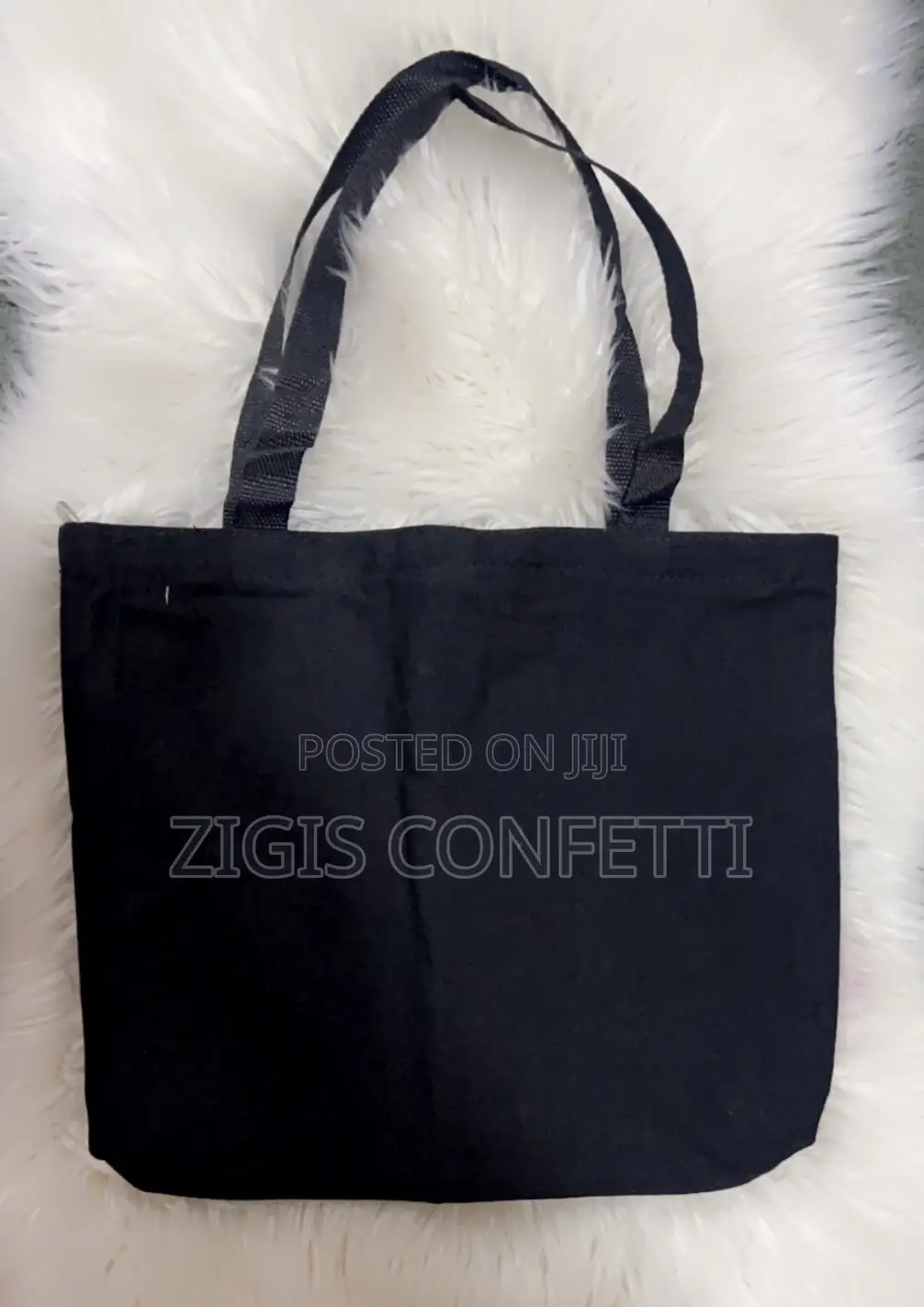 Black Canvas Bags With Zipper