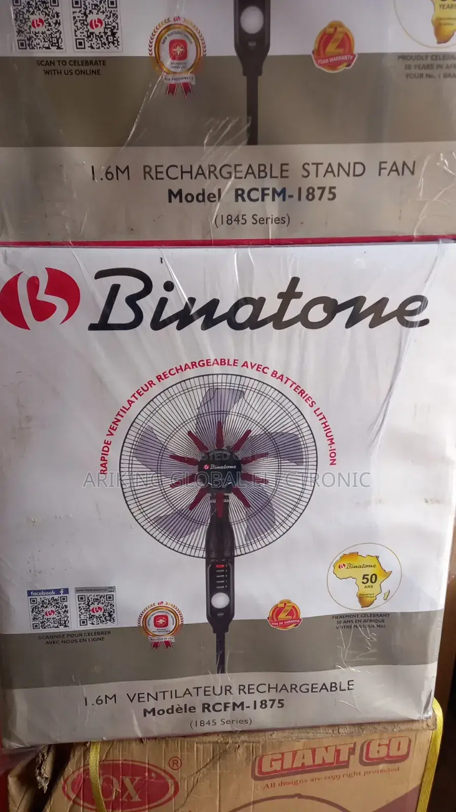 Binatone Rechargeable Fan 18inch